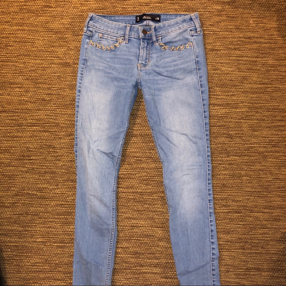 Jeans With Leather Detailing
